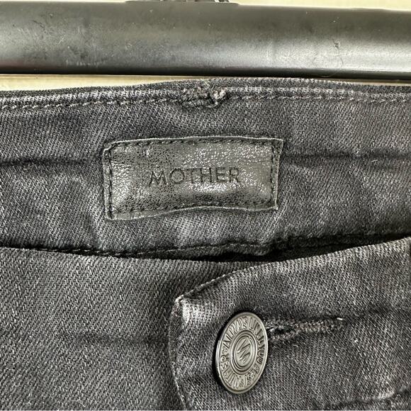 MOTHER Jeans Womens 27 Looker Ankle Fray in Guilty As Sin Black Distressed Denim - Picture 6 of 14